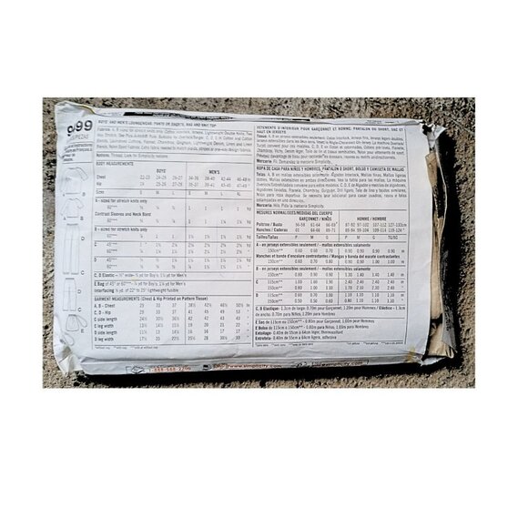 Mens/Boys Loungewear/Pajama Sewing Pattern – Simplicity 9499 - Picture 2 of 3